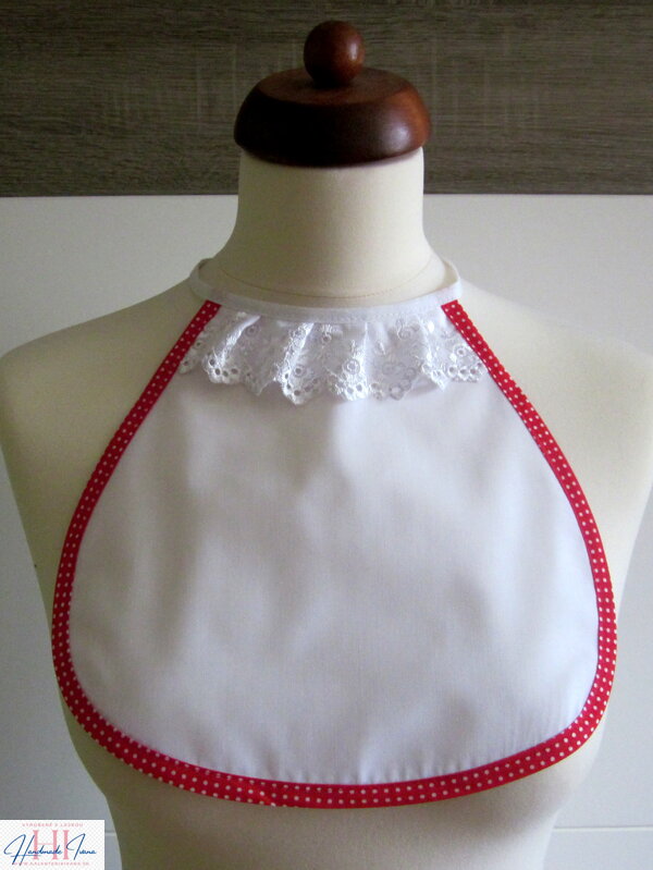 Svadobné podbradníky Ona a on bielo-červené 2