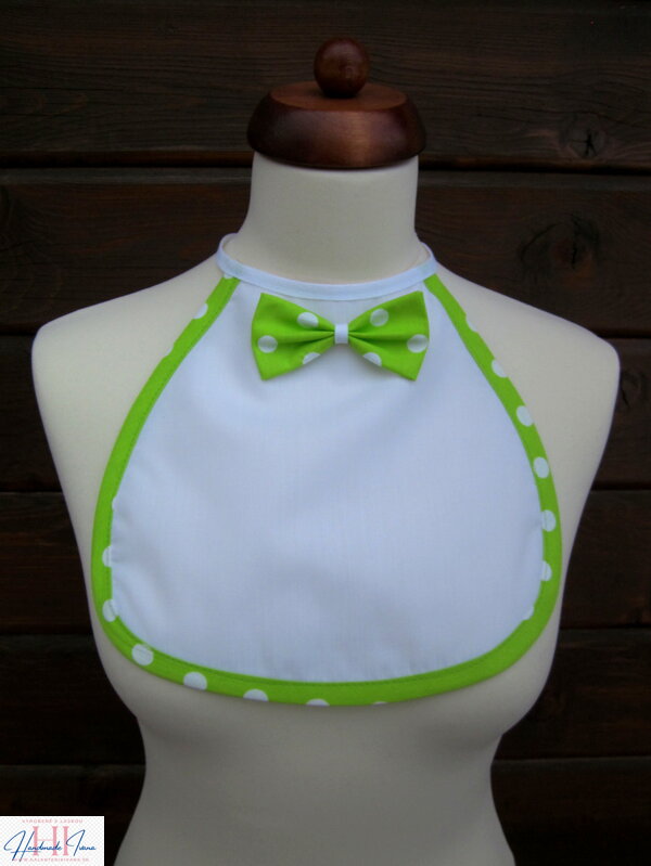 Svadobné podbradníky Ona a on bielo-zelené