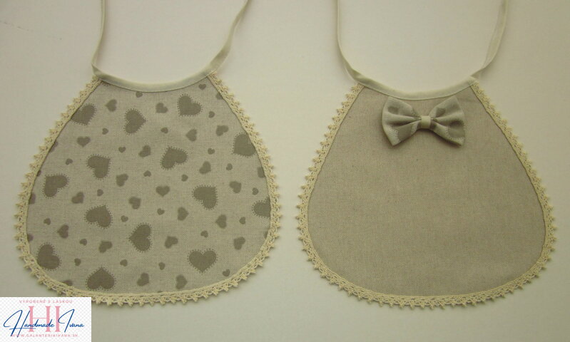 Svadobné podbradníky Ona a on ražné Srdiečka tmavé