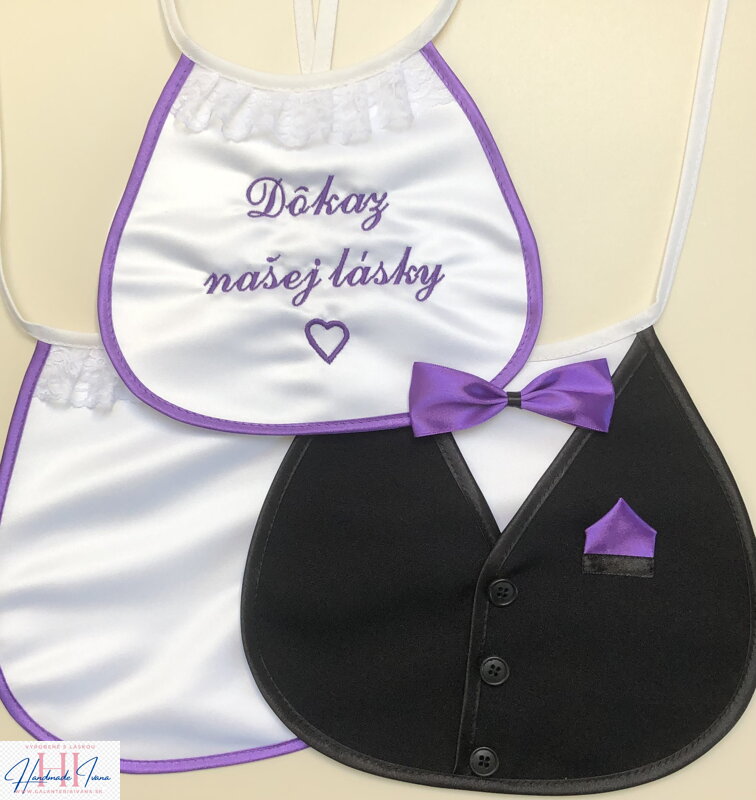 Svadobné podbradníky Rodinka 3 farba podľa výberu