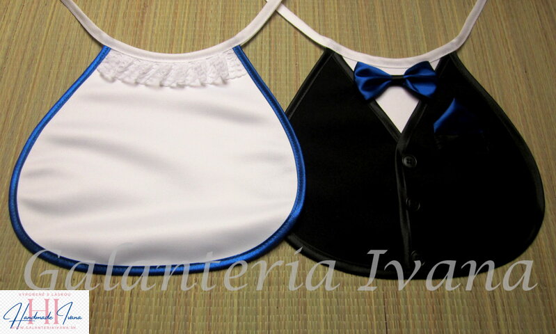 Svadobné podbradníky Sme svoji bez výšivky tmavo modré