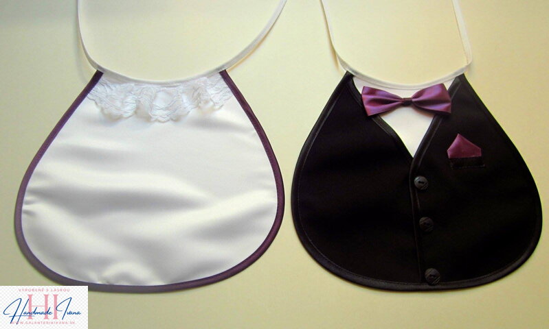 Svadobné podbradníky Sme svoji bez výšivky tmavo fialové