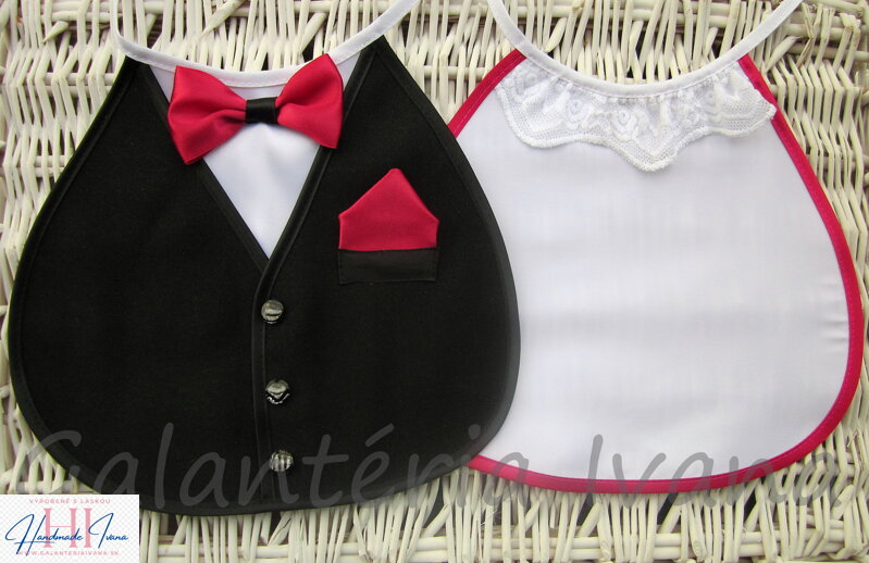 Svadobné podbradníky Sme svoji bez výšivky vínovo červené