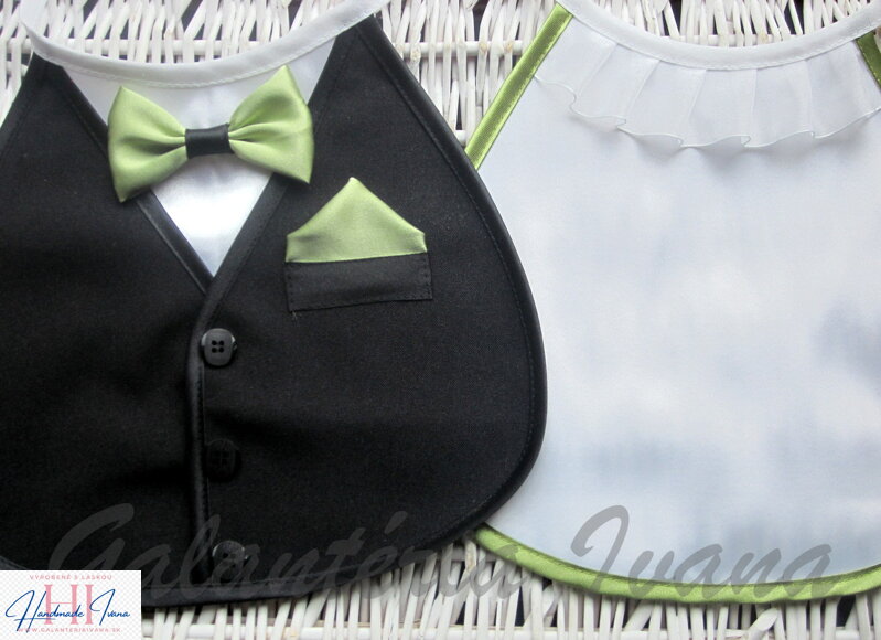 Svadobné podbradníky Sme svoji bez výšivky zelené