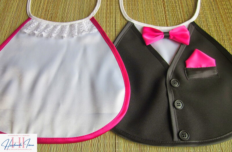 Svadobné podbradníky Sme svoji bez výšivky cyklaménové