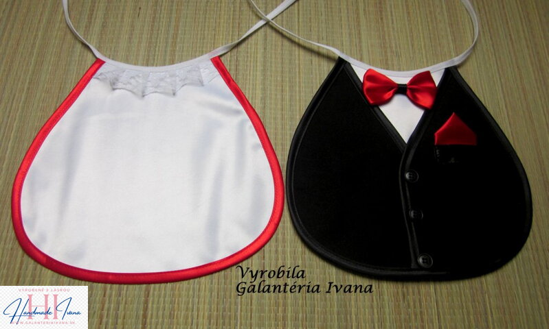 Svadobné podbradníky Sme svoji bez výšivky červené