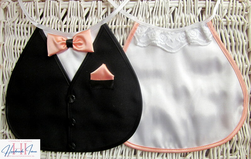 Svadobné podbradníky Sme svoji bez výšivky marhuľové