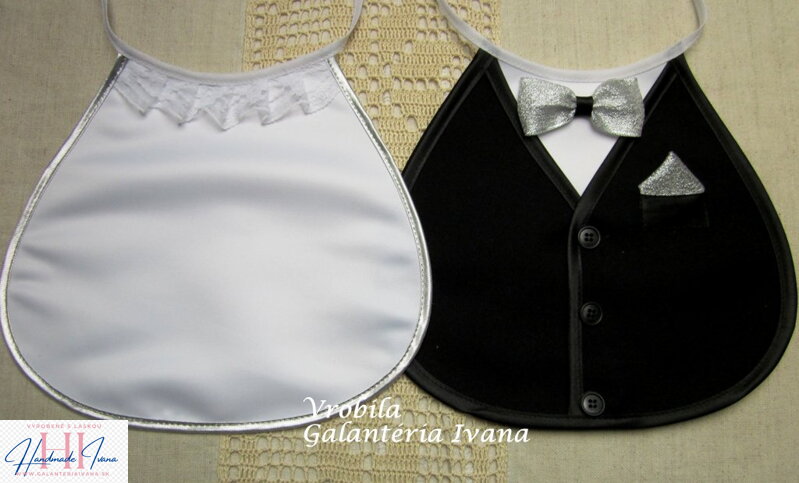 Svadobné podbradníky Sme svoji bez výšivky strieborné