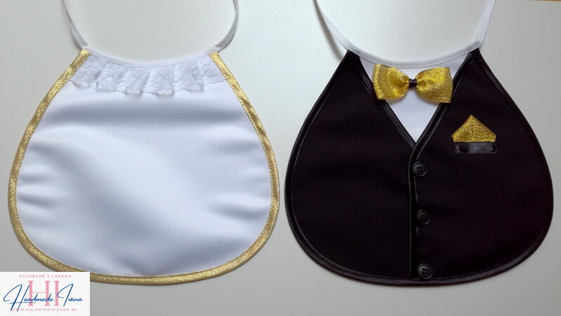 Svadobné podbradníky Sme svoji zlaté bez výšivky