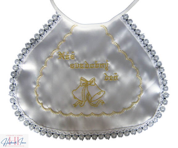 Krásne vyšívaný svadobný podbradník SP09