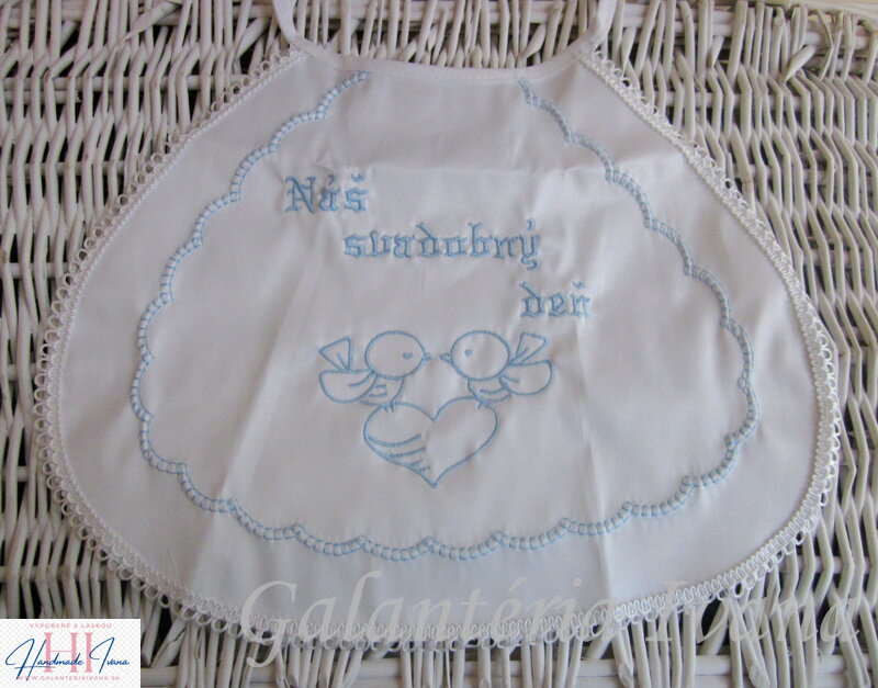 Vyšívaný svadobný podbradník SP13