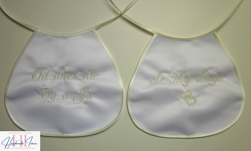 Svadobné podbradníky Ty a ja farba podľa výberu