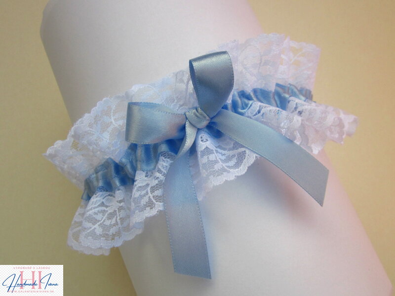 Podväzok pre nevestu Modrá mašlička