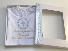 K01 - krstová košieľka modro-zlatá s krížikom