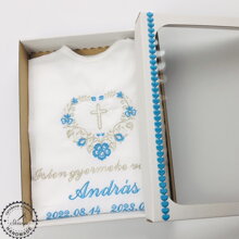 K05 - krstová košieľka iná modrá strieborná v darčekovom balení