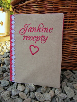 Z19 - vyšívaný obal + zápisník Jankine recepty