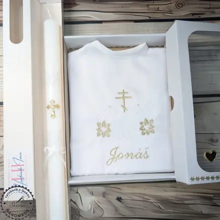 Sada na krst zlaté kvety a pravoslávny krížik - 1