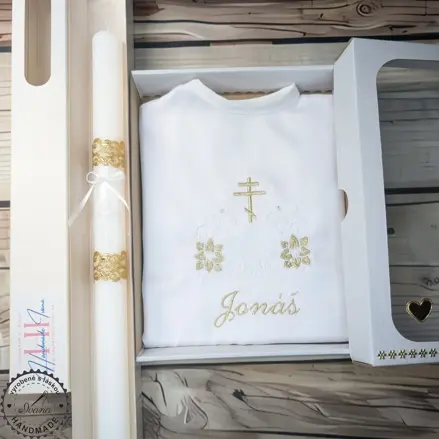 Sada na krst zlaté kvety a pravoslávny krížik - 2