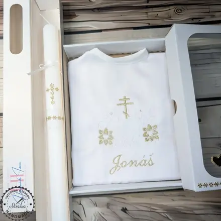 Sada na krst zlaté kvety a pravoslávny krížik - 3