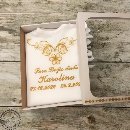 Košieľka na krst k07 zlatá