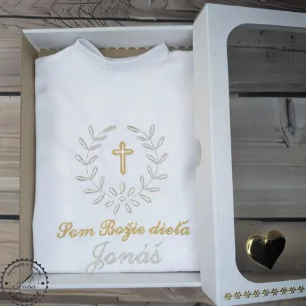 Krstová košieľka strieborná zlatá