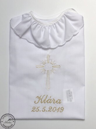 K16 - košieľka na krst bielo-zlatá