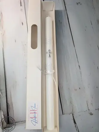 Sviečka strieborný krížik s chránitkom