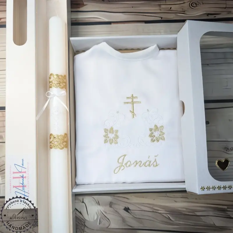 Sada na krst zlaté kvety a pravoslávny krížik - 2