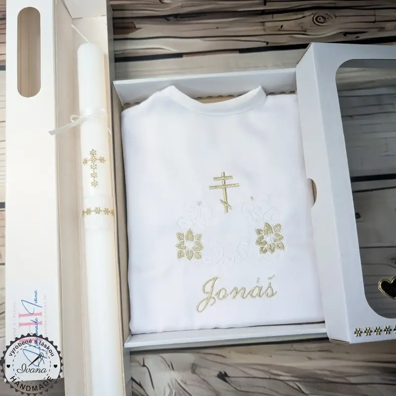 Sada na krst zlaté kvety a pravoslávny krížik - 3