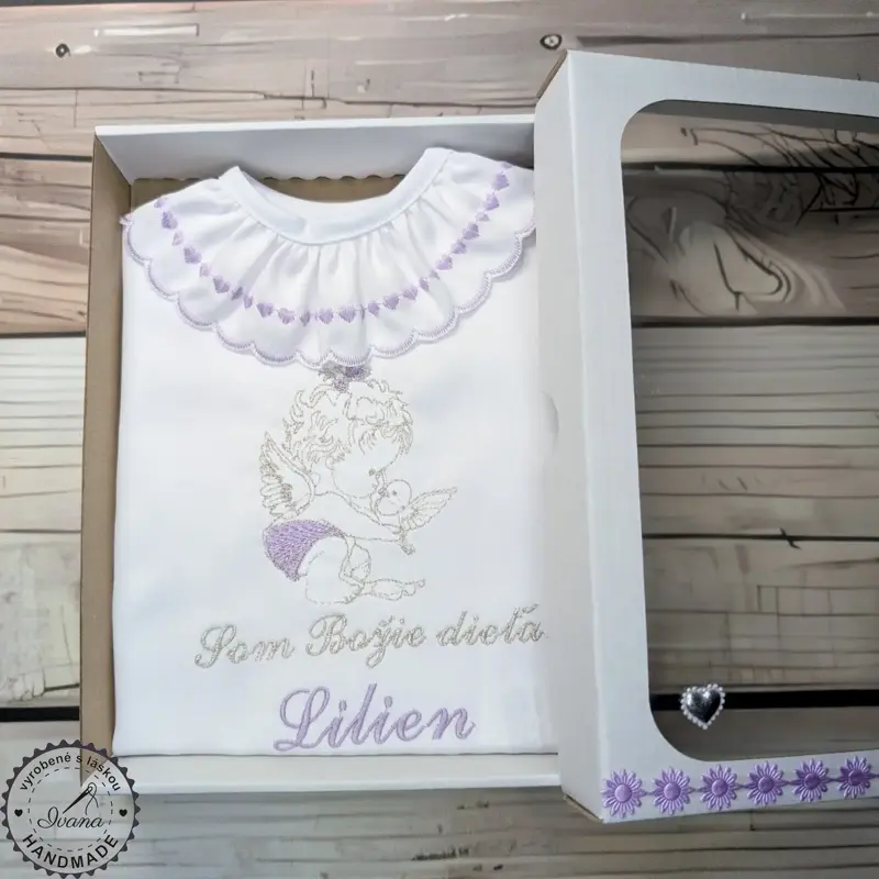 K34 - krstová košieľka fialová stireborná