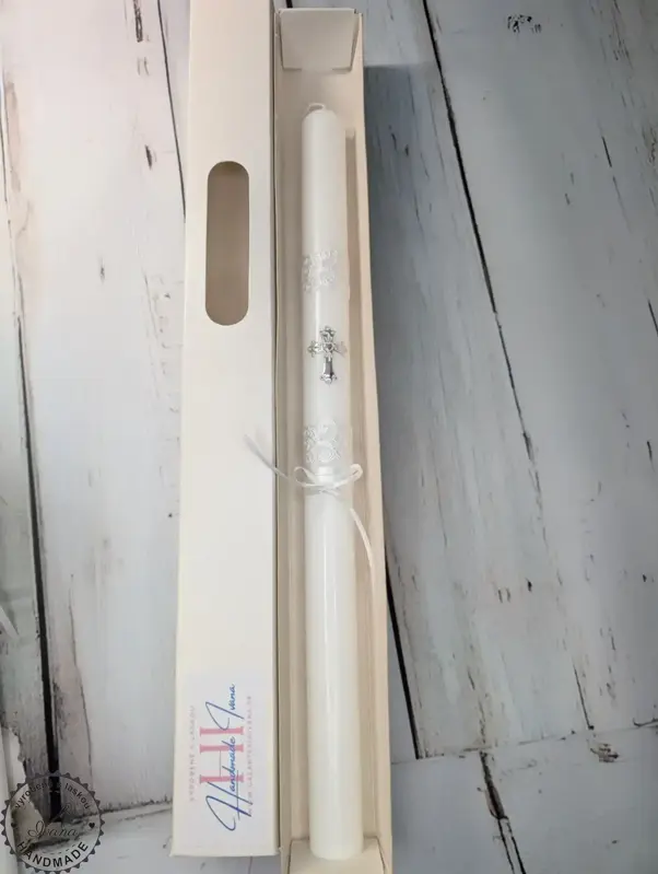 Sviečka strieborný krížik s chránitkom