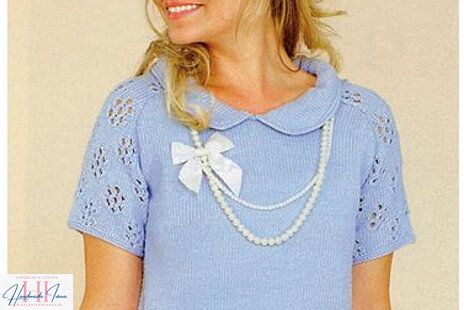 Návod na pletenie - tričko s okrúhlym golierom